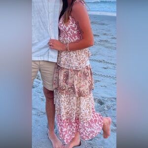 Francesca’s Paisley Tiered Midi Dress